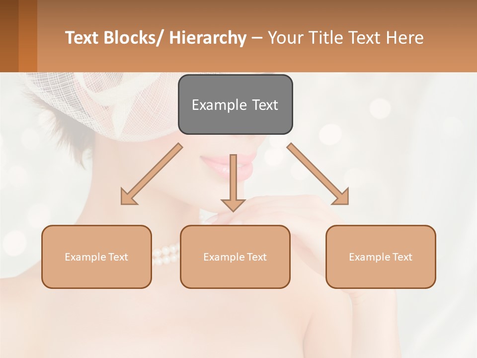 A Woman Wearing A White Hat And Pearls PowerPoint Template