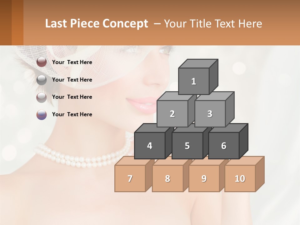 A Woman Wearing A White Hat And Pearls PowerPoint Template
