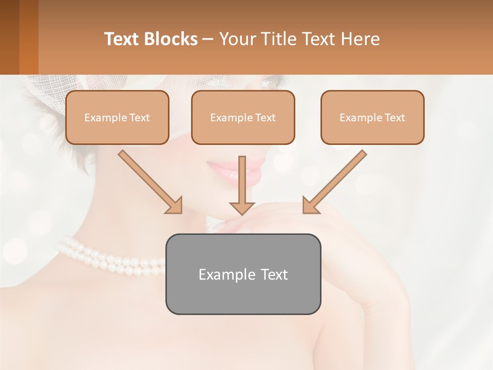 A Woman Wearing A White Hat And Pearls PowerPoint Template