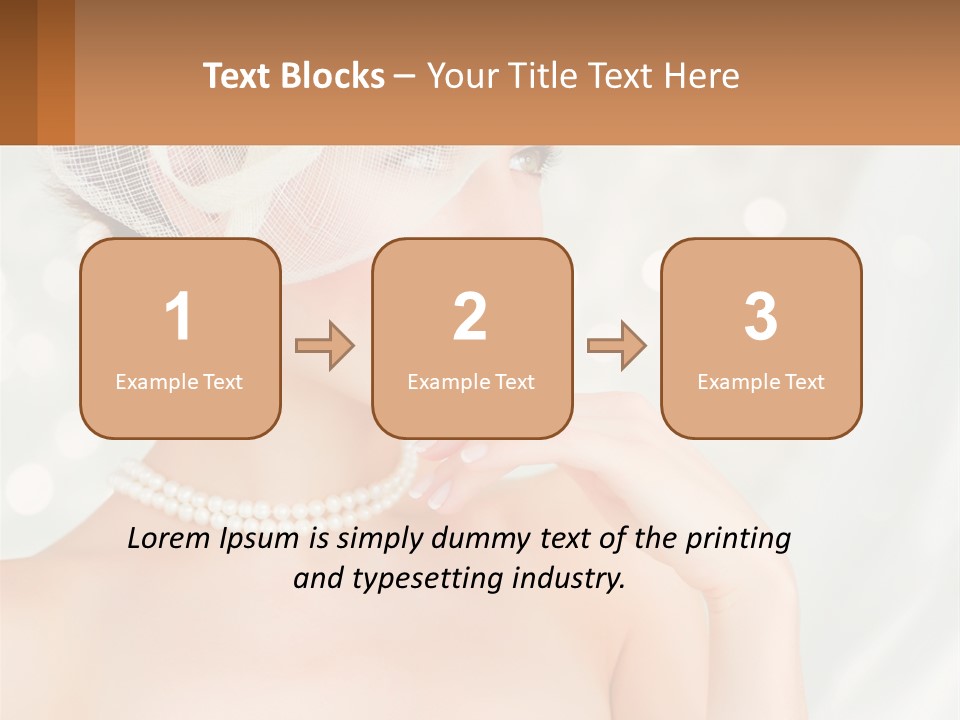 A Woman Wearing A White Hat And Pearls PowerPoint Template