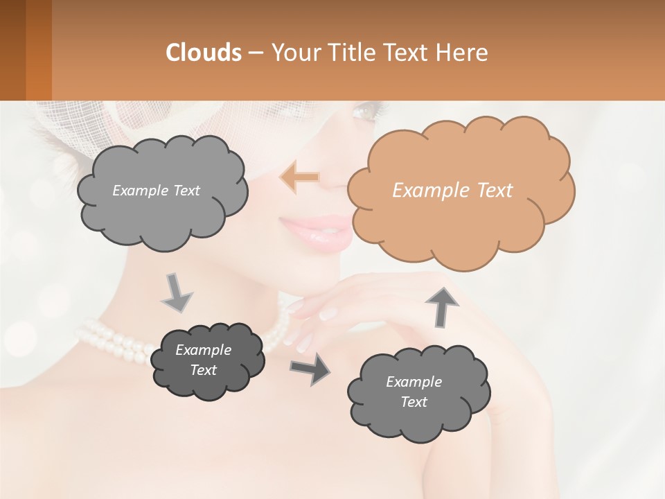 A Woman Wearing A White Hat And Pearls PowerPoint Template