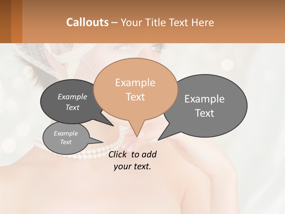 A Woman Wearing A White Hat And Pearls PowerPoint Template
