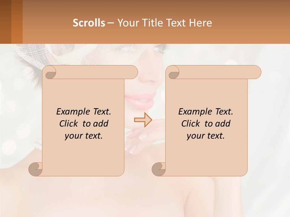 A Woman Wearing A White Hat And Pearls PowerPoint Template