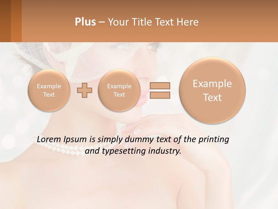 A Woman Wearing A White Hat And Pearls PowerPoint Template