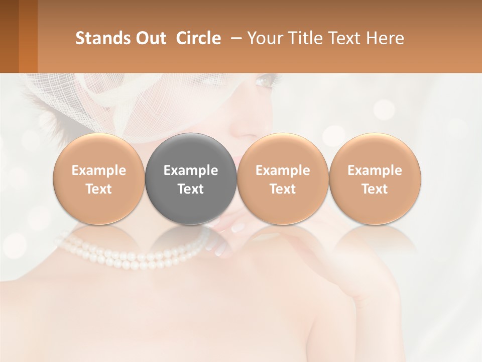A Woman Wearing A White Hat And Pearls PowerPoint Template