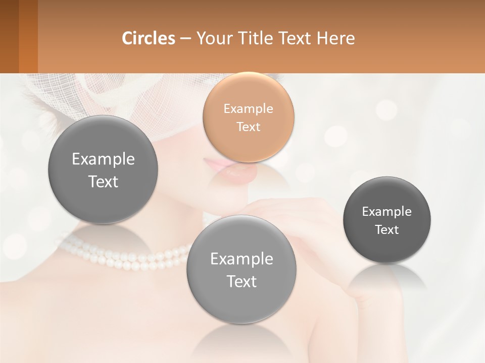 A Woman Wearing A White Hat And Pearls PowerPoint Template