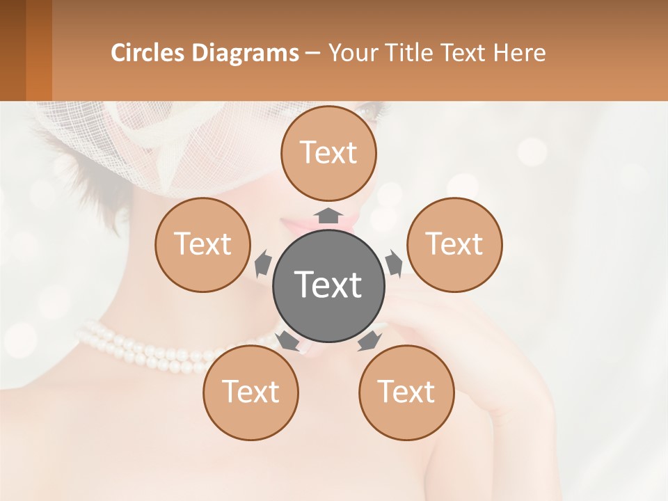 A Woman Wearing A White Hat And Pearls PowerPoint Template