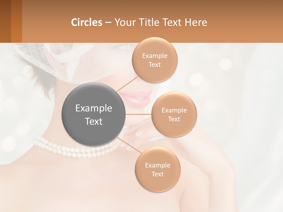A Woman Wearing A White Hat And Pearls PowerPoint Template