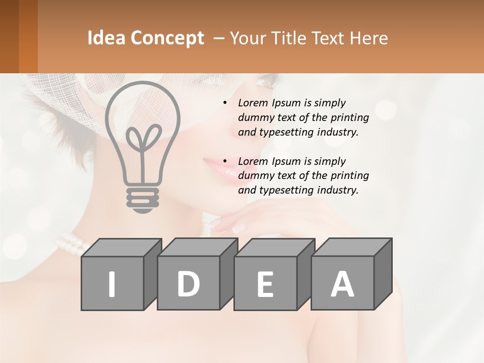 A Woman Wearing A White Hat And Pearls PowerPoint Template