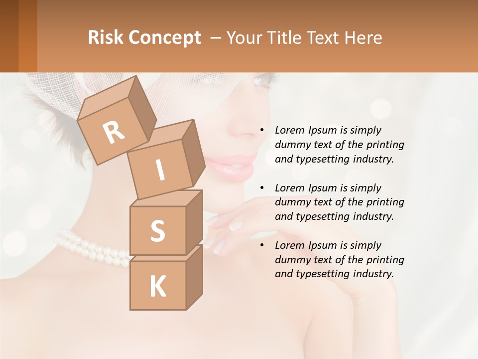 A Woman Wearing A White Hat And Pearls PowerPoint Template