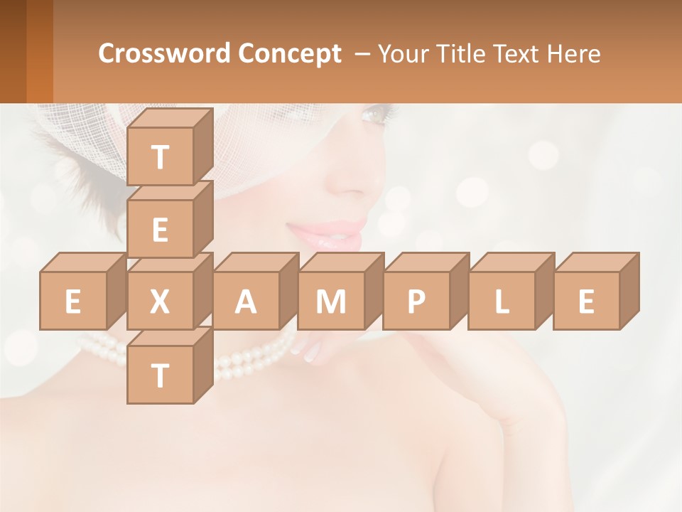 A Woman Wearing A White Hat And Pearls PowerPoint Template