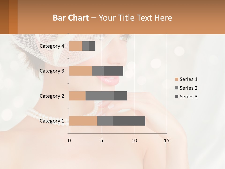 A Woman Wearing A White Hat And Pearls PowerPoint Template