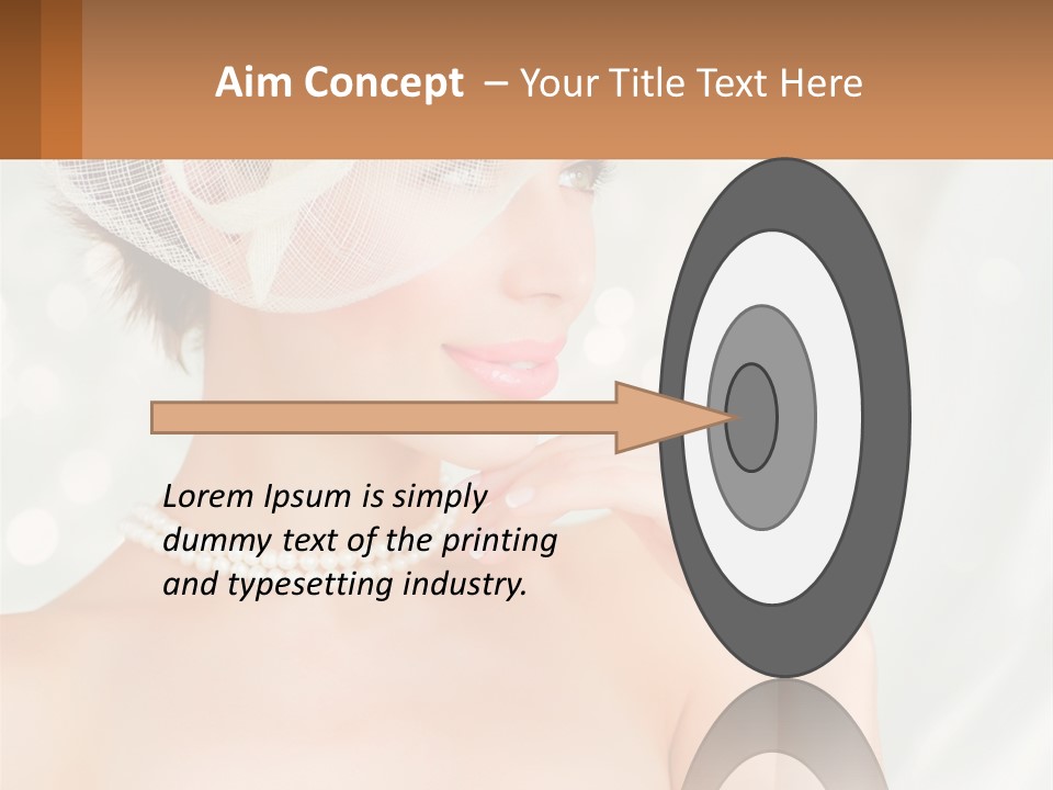 A Woman Wearing A White Hat And Pearls PowerPoint Template