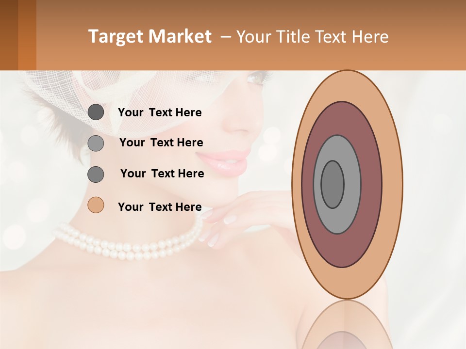 A Woman Wearing A White Hat And Pearls PowerPoint Template