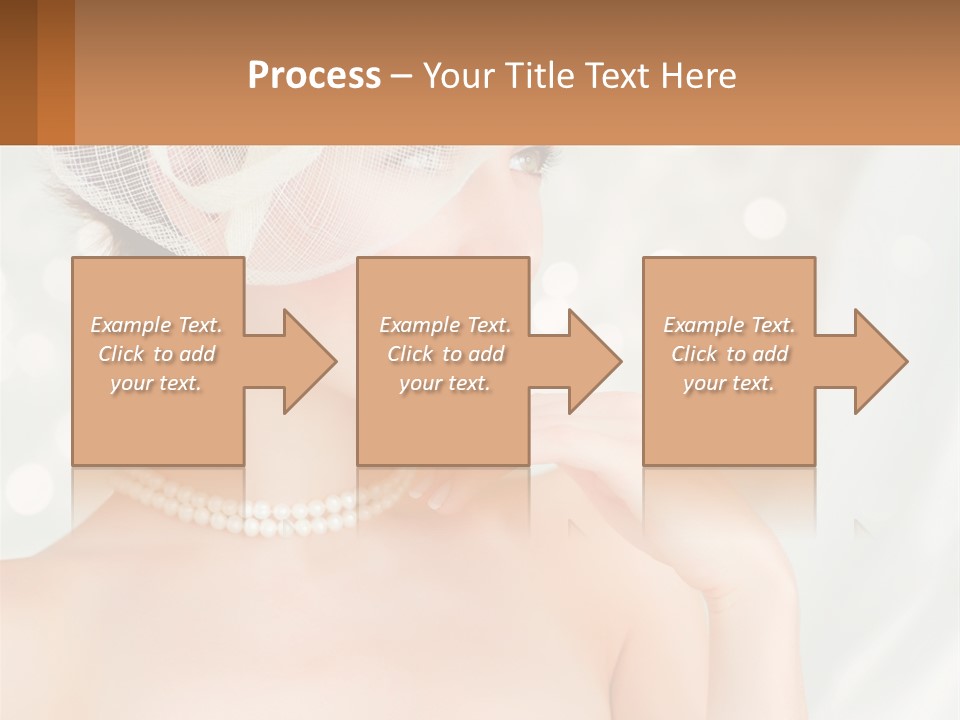 A Woman Wearing A White Hat And Pearls PowerPoint Template