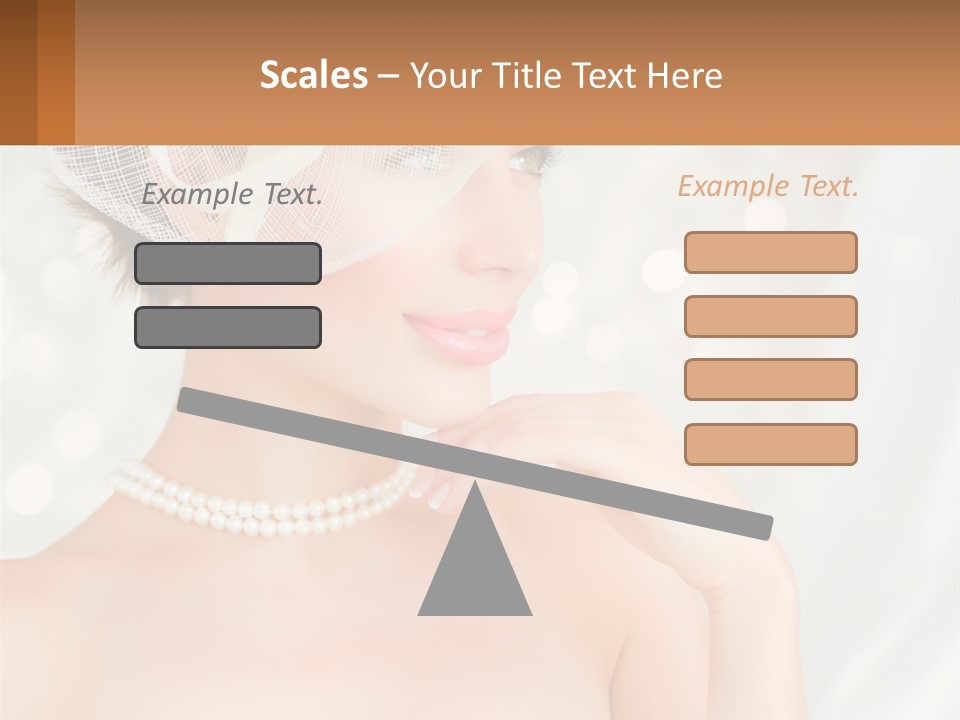 A Woman Wearing A White Hat And Pearls PowerPoint Template