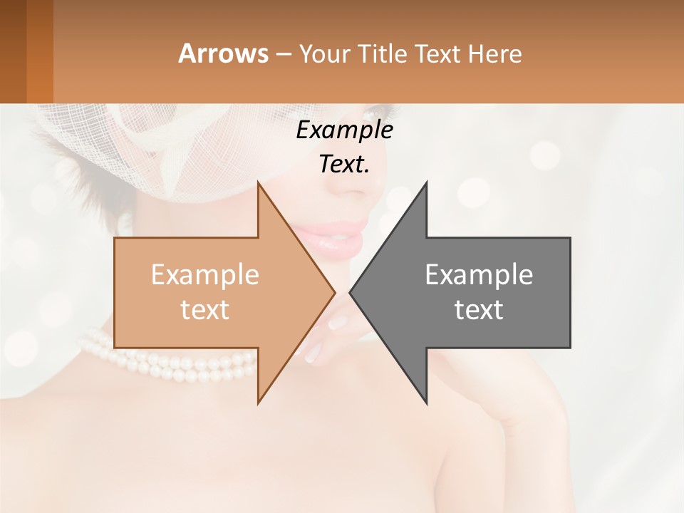 A Woman Wearing A White Hat And Pearls PowerPoint Template