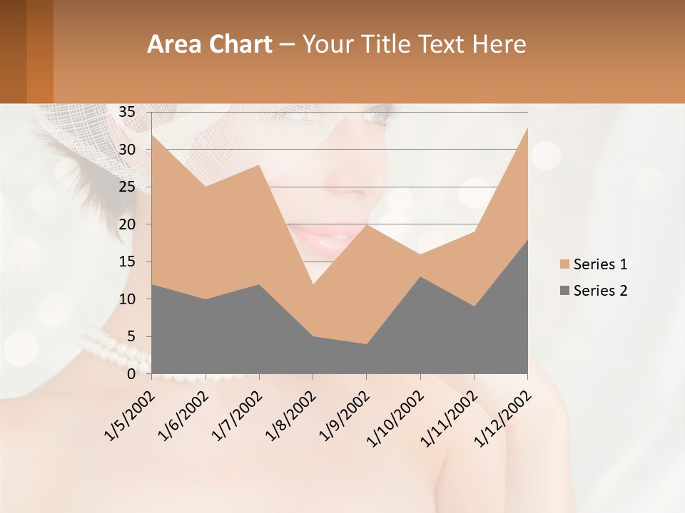 A Woman Wearing A White Hat And Pearls PowerPoint Template