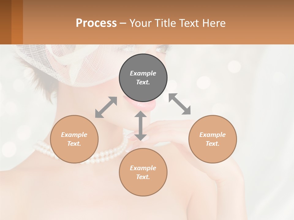 A Woman Wearing A White Hat And Pearls PowerPoint Template
