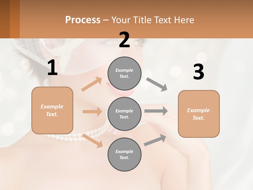 A Woman Wearing A White Hat And Pearls PowerPoint Template