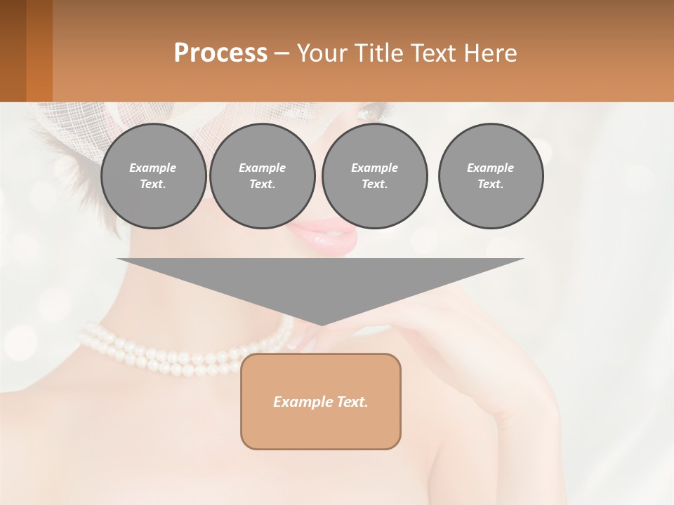 A Woman Wearing A White Hat And Pearls PowerPoint Template