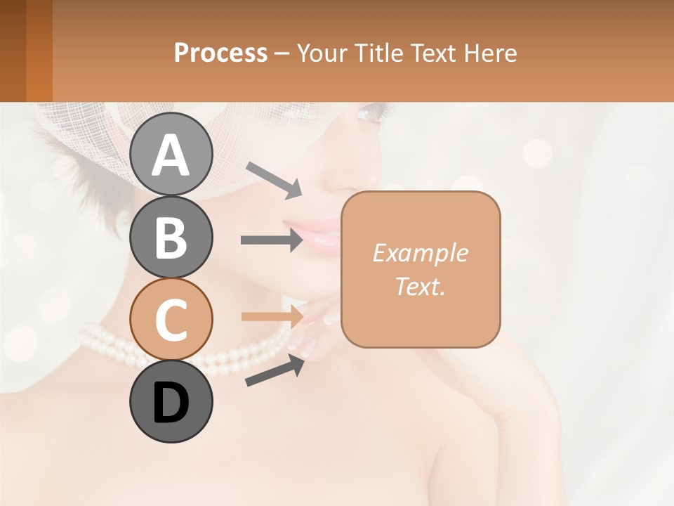 A Woman Wearing A White Hat And Pearls PowerPoint Template