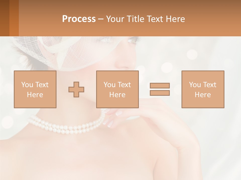 A Woman Wearing A White Hat And Pearls PowerPoint Template