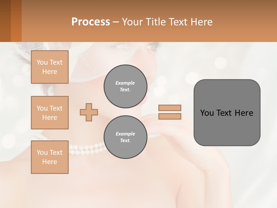 A Woman Wearing A White Hat And Pearls PowerPoint Template