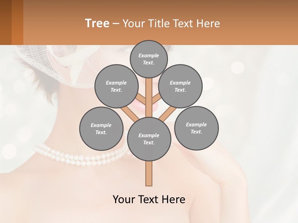 A Woman Wearing A White Hat And Pearls PowerPoint Template