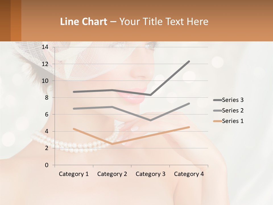 A Woman Wearing A White Hat And Pearls PowerPoint Template