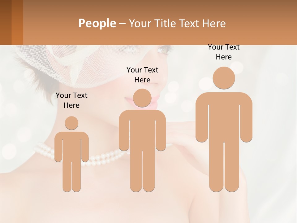 A Woman Wearing A White Hat And Pearls PowerPoint Template