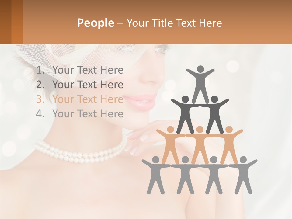 A Woman Wearing A White Hat And Pearls PowerPoint Template