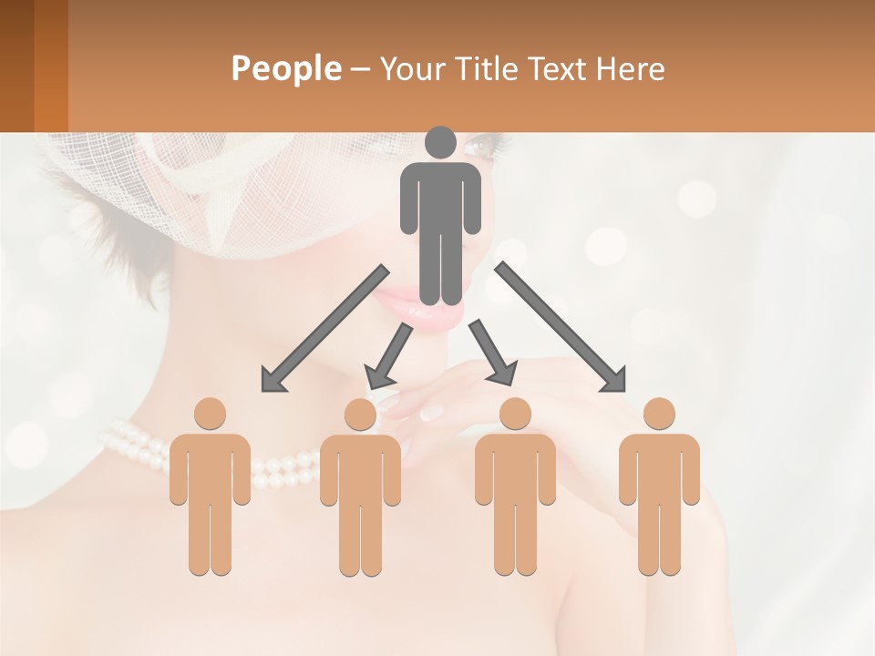 A Woman Wearing A White Hat And Pearls PowerPoint Template