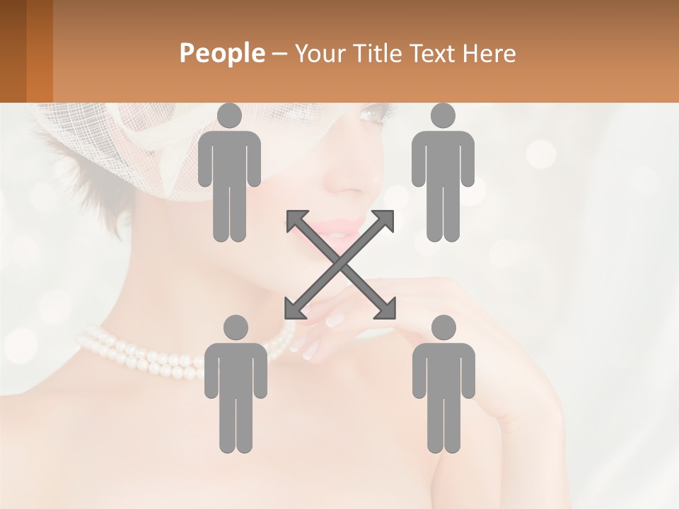A Woman Wearing A White Hat And Pearls PowerPoint Template