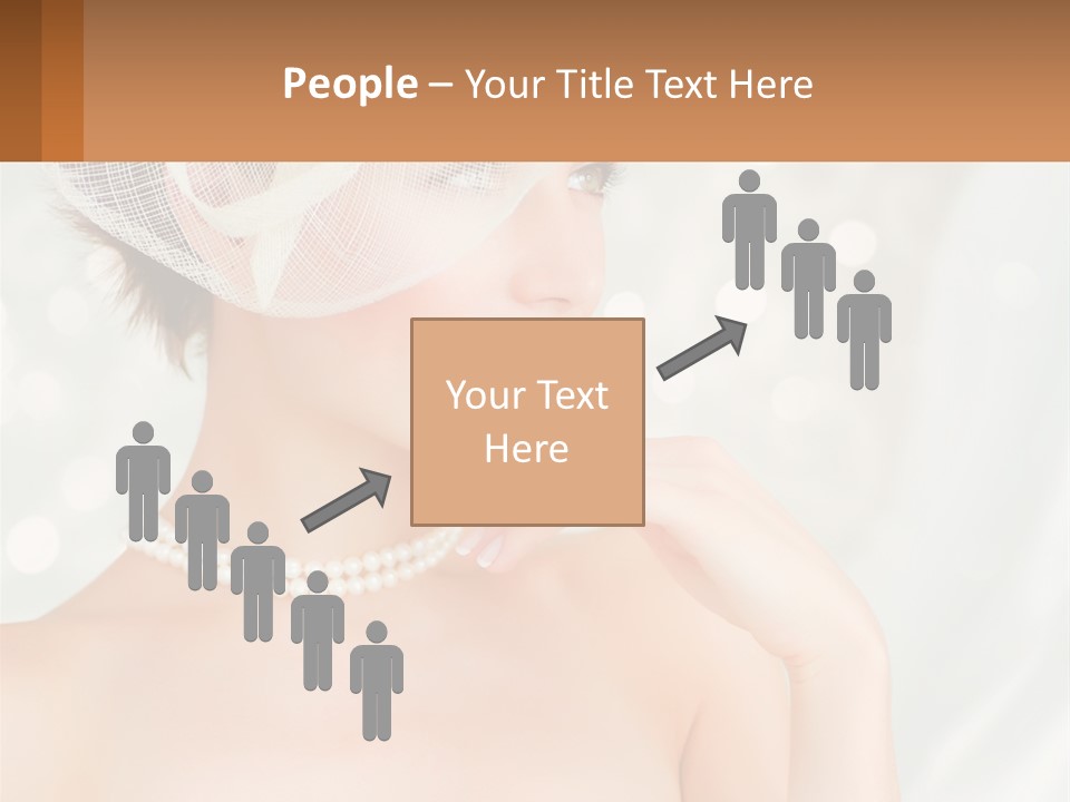 A Woman Wearing A White Hat And Pearls PowerPoint Template