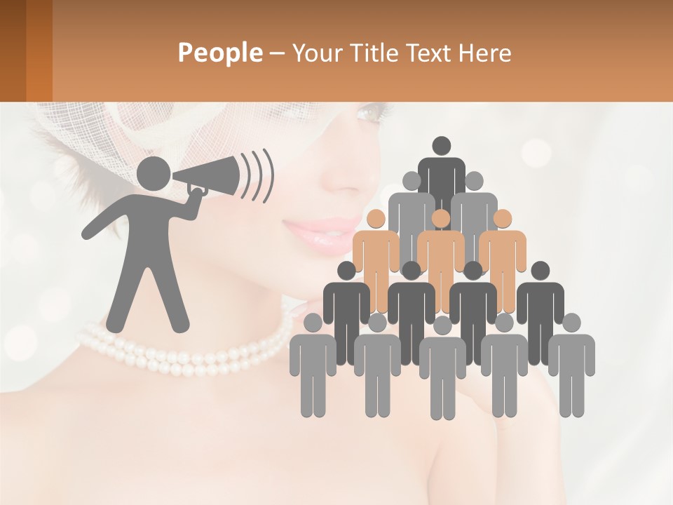 A Woman Wearing A White Hat And Pearls PowerPoint Template