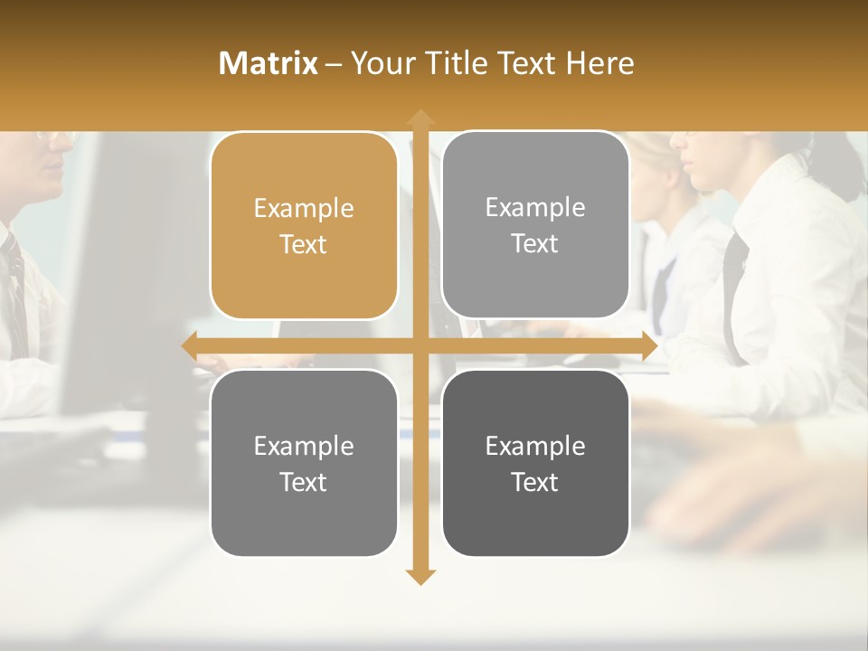A Group Of People Working On Computers In An Office PowerPoint Template