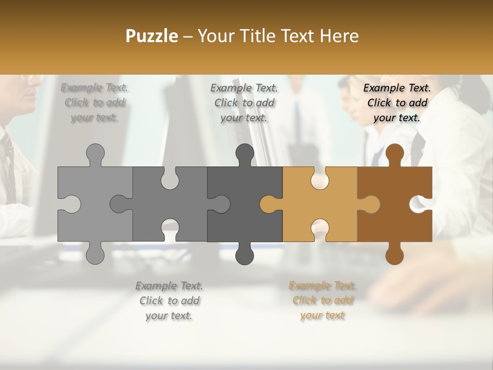 A Group Of People Working On Computers In An Office PowerPoint Template