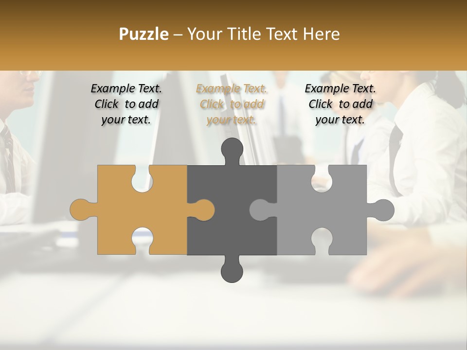 A Group Of People Working On Computers In An Office PowerPoint Template