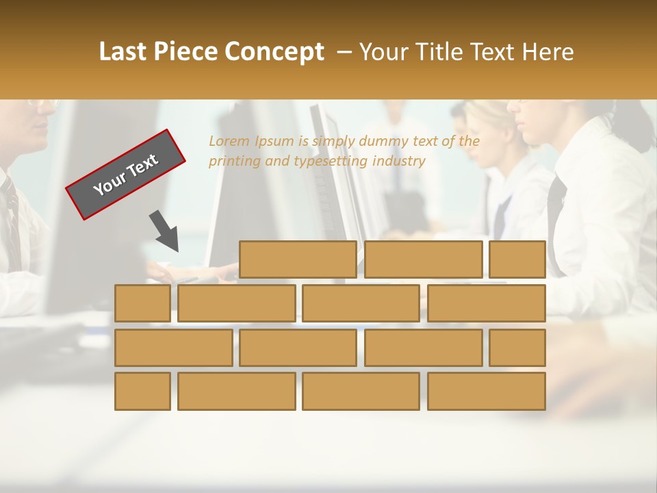 A Group Of People Working On Computers In An Office PowerPoint Template