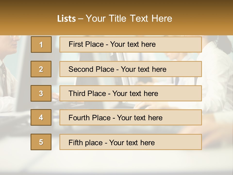 A Group Of People Working On Computers In An Office PowerPoint Template