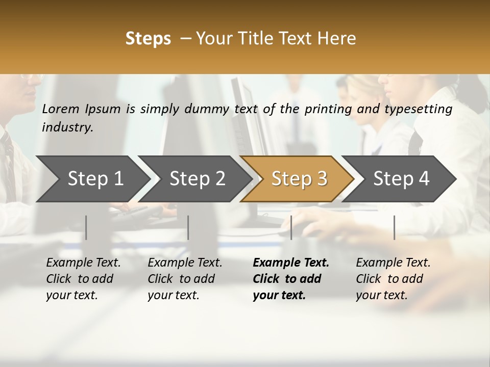 A Group Of People Working On Computers In An Office PowerPoint Template