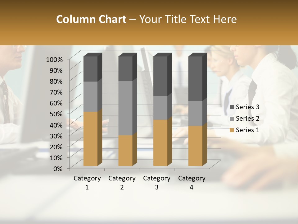 A Group Of People Working On Computers In An Office PowerPoint Template