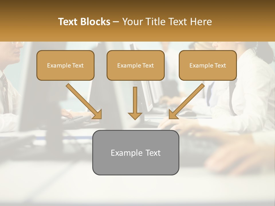 A Group Of People Working On Computers In An Office PowerPoint Template