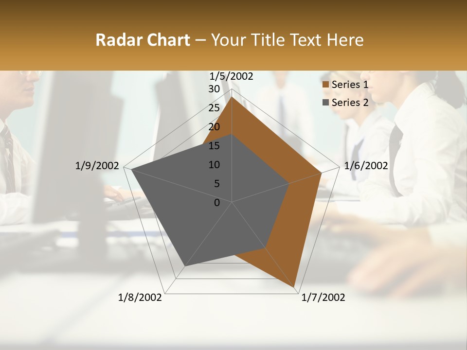 A Group Of People Working On Computers In An Office PowerPoint Template
