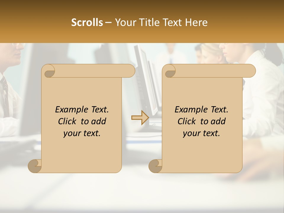 A Group Of People Working On Computers In An Office PowerPoint Template