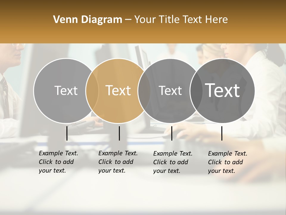 A Group Of People Working On Computers In An Office PowerPoint Template