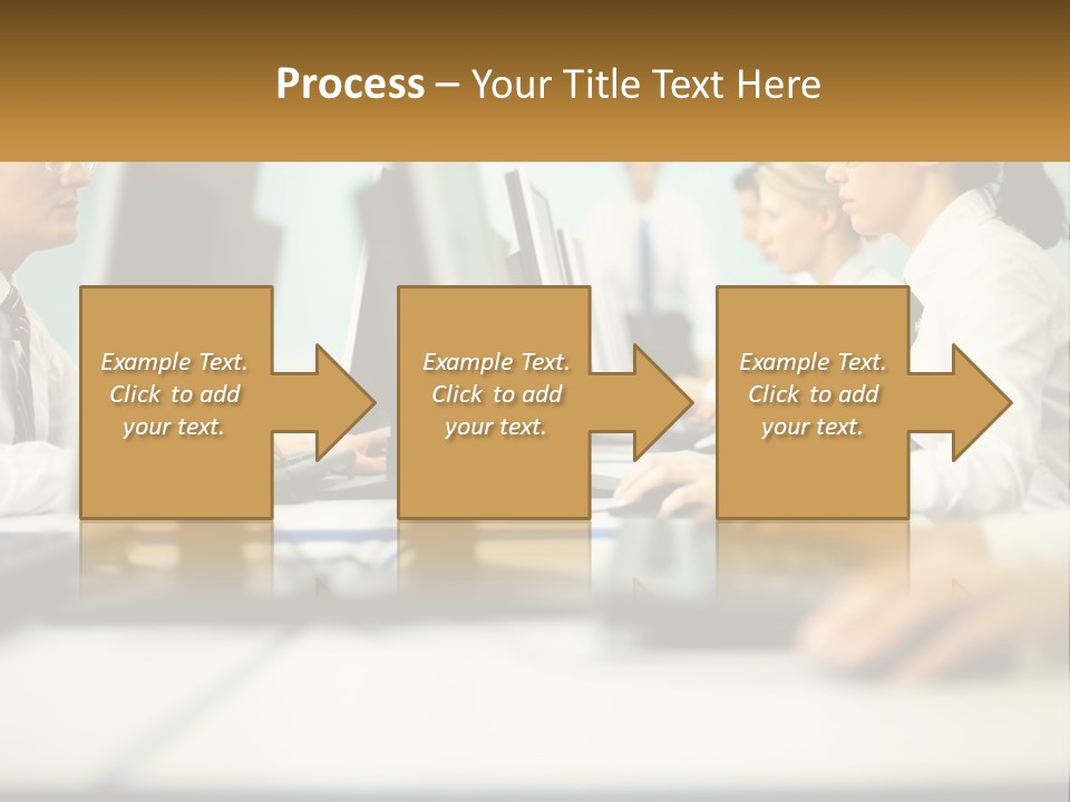 A Group Of People Working On Computers In An Office PowerPoint Template