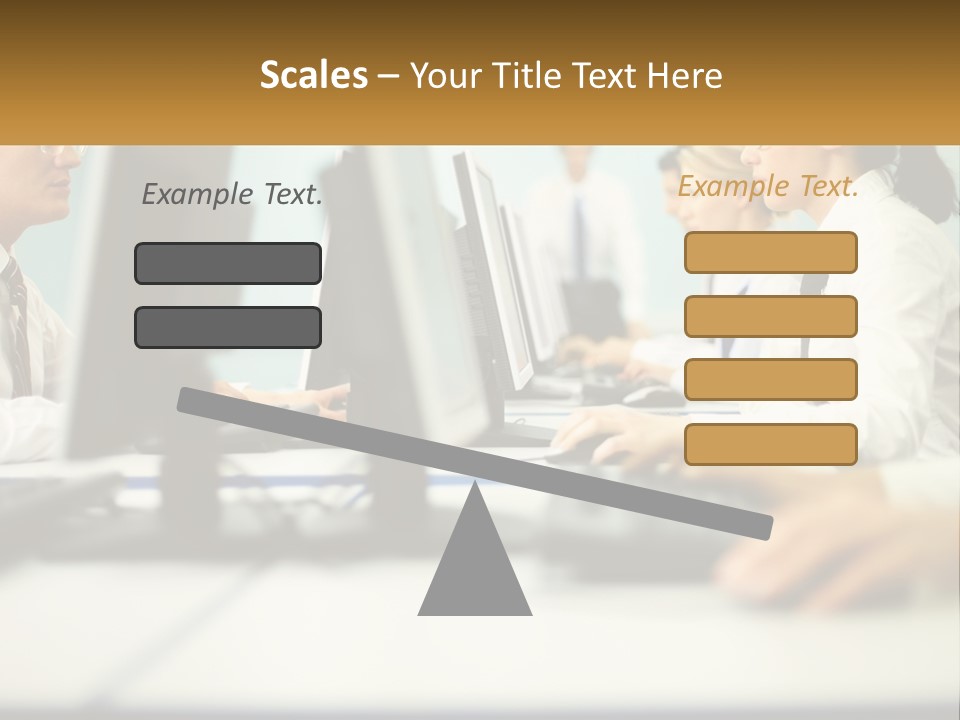 A Group Of People Working On Computers In An Office PowerPoint Template