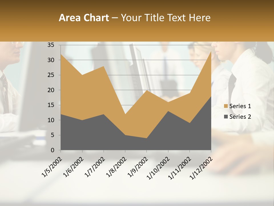 A Group Of People Working On Computers In An Office PowerPoint Template